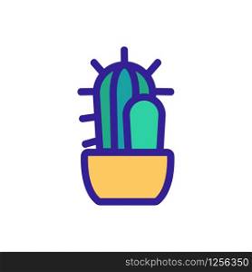Cactus icon vector. Thin line sign. Isolated contour symbol illustration. Cactus icon vector. Isolated contour symbol illustration