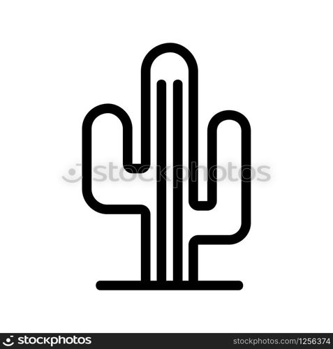 Cactus icon vector. Thin line sign. Isolated contour symbol illustration. Cactus icon vector. Isolated contour symbol illustration