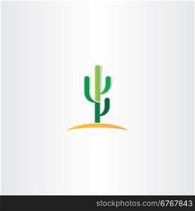 cactus in desert vector icon logo