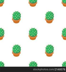 Cactus in flower pot pattern seamless background texture repeat wallpaper geometric vector. Cactus in flower pot pattern seamless vector
