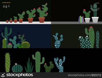 Cactus in the garden vector illustration