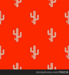 Cactus pattern repeat seamless in orange color for any design. Vector geometric illustration. Cactus pattern seamless