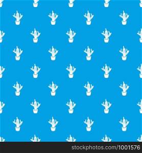 Cactus pattern vector seamless blue repeat for any use. Cactus pattern vector seamless blue