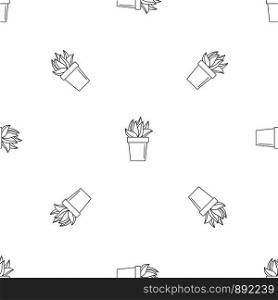 Cactus plant pot pattern seamless vector repeat geometric for any web design. Cactus plant pot pattern seamless vector