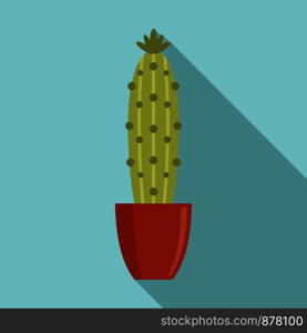 Cactus pot icon. Flat illustration of cactus pot vector icon for web design. Cactus pot icon, flat style