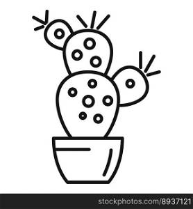 Cactus pot icon outline vector. Office nature. Garden leaf. Cactus pot icon outline vector. Office nature