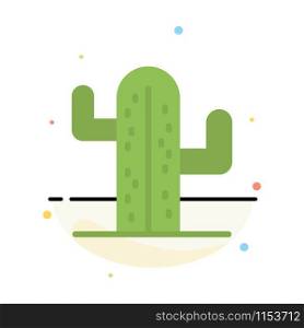 Cactus, Usa, Plant, American Abstract Flat Color Icon Template