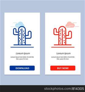 Cactus, Usa, Plant, American Blue and Red Download and Buy Now web Widget Card Template