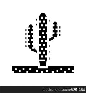 cactus western plant glyph icon vector. cactus western plant sign. isolated symbol illustration. cactus western plant glyph icon vector illustration