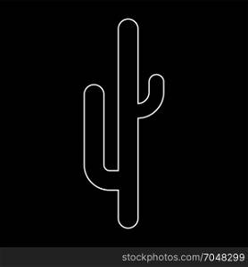 Cactus white icon .