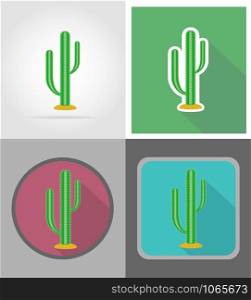 cactus wild west flat icons vector illustration isolated on background