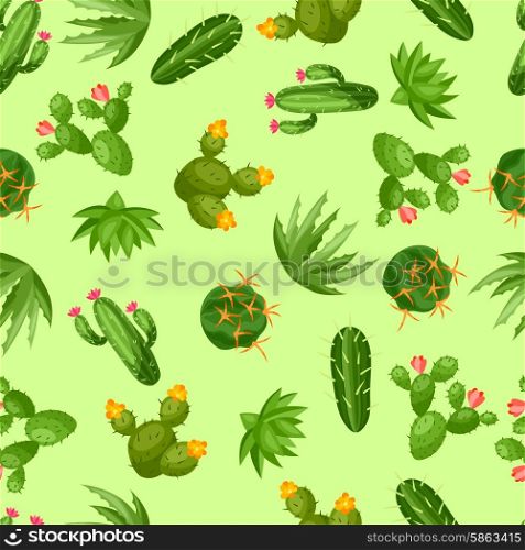 Cactuses and plants abstract natural seamless pattern. Cactuses and plants abstract natural seamless pattern.