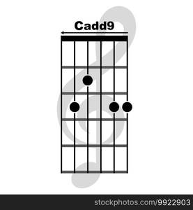 Cadd9  guitar chord icon. Basic guitar chord vector illustration symbol design