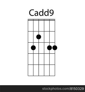 Cadd9 guitar chord icon vector illustration design
