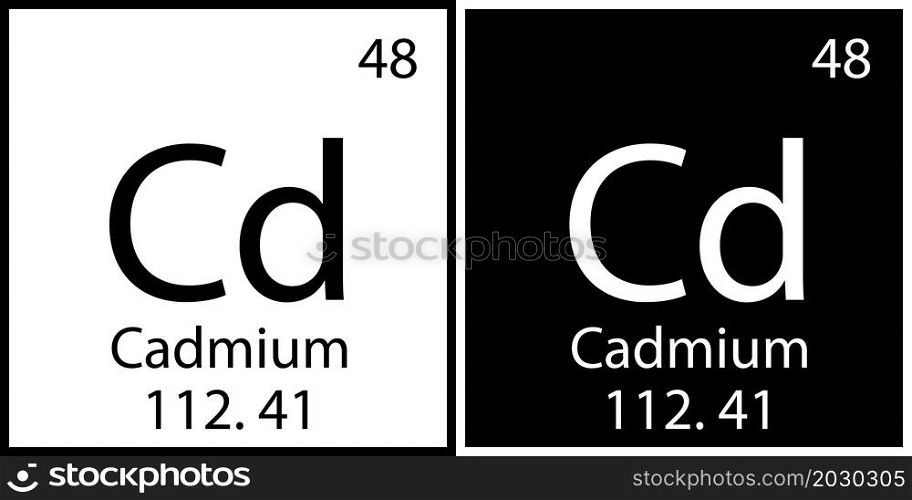 Cadmium chemical symbol. Black and white squares. Education process. Periodic table. Vector illustration. Stock image. EPS 10.. Cadmium chemical symbol. Black and white squares. Education process. Periodic table. Vector illustration. Stock image.