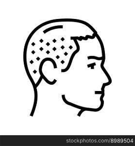 caesar hairstyle male line icon vector. caesar hairstyle male sign. isolated contour symbol black illustration. caesar hairstyle male line icon vector illustration