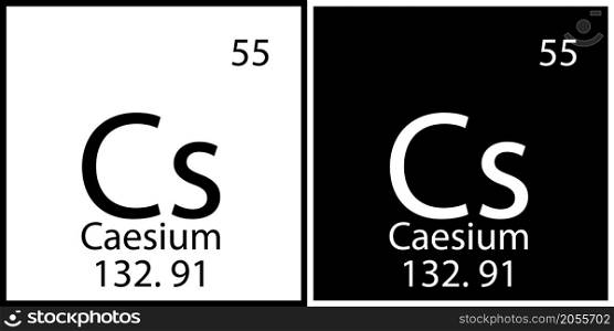 Caesium chemical element. Mendeleev table. Education background. Square frames. Vector illustration. Stock image. EPS 10.. Caesium chemical element. Mendeleev table. Education background. Square frames. Vector illustration. Stock image.