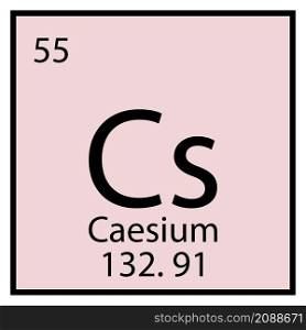 Caesium chemical sign. Mendeleev table element. Square frame. Purple background. Vector illustration. Stock image. EPS 10.. Caesium chemical sign. Mendeleev table element. Square frame. Purple background. Vector illustration. Stock image.