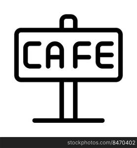 Cafe advertisement with a banner stand.