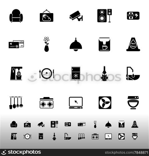 Cafe and restaurant icons on white background, stock vector