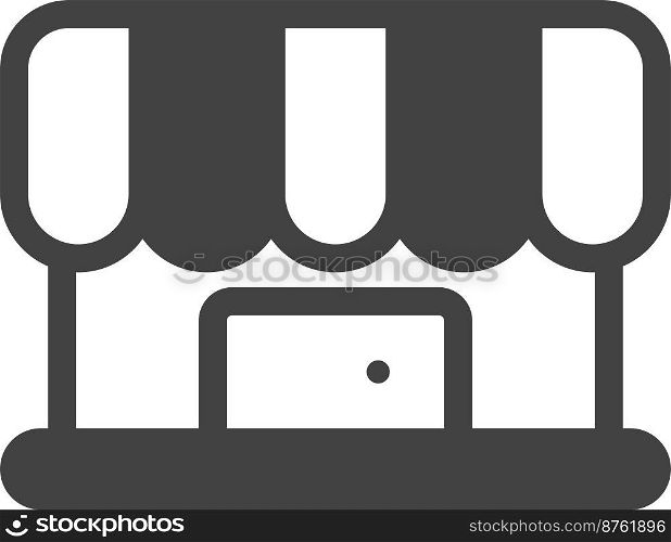 cafe building illustration in minimal style isolated on background