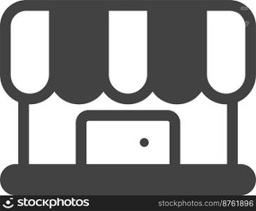 cafe building illustration in minimal style isolated on background