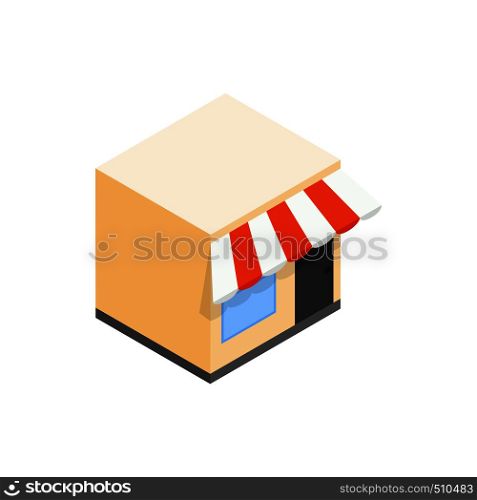 Cafe icon in isometric 3d style on a white background. Cafe icon, isometric 3d style