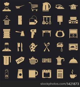 Cafe icons set. Simple style of 36 cafe vector icons for web for any design. Cafe icons set, simple style