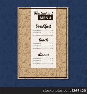 Cafe menu restaurant brochure. Food design template. Cafe menu restaurant brochure. Food design template.