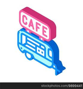 cafe trailer isometric icon vector. cafe trailer sign. isolated symbol illustration. cafe trailer isometric icon vector illustration