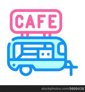 cafe trailer line icon vector. cafe trailer color sign. isolated symbol illustration. cafe trailer color icon vector illustration
