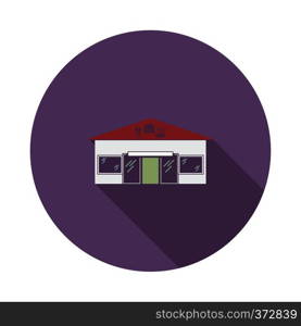 Caffe in amusement park icon. Flat color design. Vector illustration.