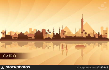 Cairo city skyline silhouette background, vector illustration