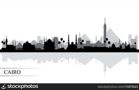 Cairo city skyline silhouette background, vector illustration