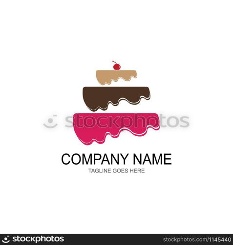 cake bakery logo design ilustration