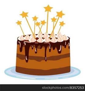 Cake birthday icon cartoon vector. Happy anniversary. Food party. Cake birthday icon cartoon vector. Happy anniversary