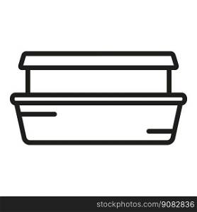 Cake box icon outline vector. Fast food. Dinner snack. Cake box icon outline vector. Fast food