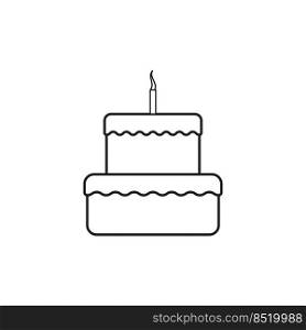 Cake candle icon. Birthday celebration concept. Sweet food. Vector illustration. Stock image. EPS 10.. Cake candle icon. Birthday celebration concept. Sweet food. Vector illustration. Stock image. 