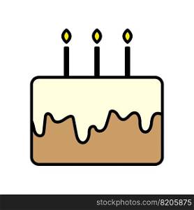 Cake candle icon. Party decoration. Happy birthday. Vector illustration. Stock image. EPS 10.. Cake candle icon. Party decoration. Happy birthday. Vector illustration. Stock image.