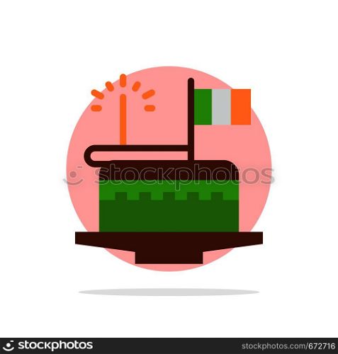 Cake, Celebrate, Day, Festival, Patrick Abstract Circle Background Flat color Icon