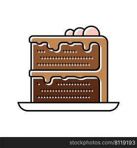 cake chocolate color icon vector. cake chocolate sign. isolated symbol illustration. cake chocolate color icon vector illustration