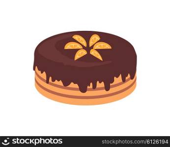 Cake chocolate isolated design flat. Cake and birthday cake, chocolate cake, dessert and cookies, chocolate and food, sweet cake birthday, delicious cake cream, tasty cake, pastry cake illustration