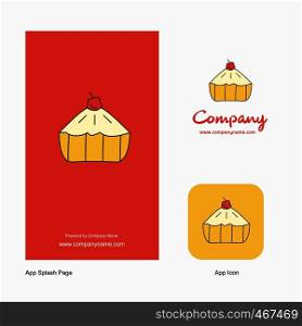 Cake Company Logo App Icon and Splash Page Design. Creative Business App Design Elements