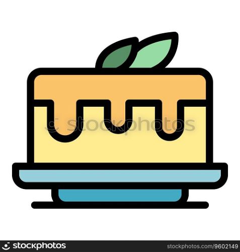 Cake cream icon outline vector. Work meal. Coffee cafe color flat. Cake cream icon vector flat