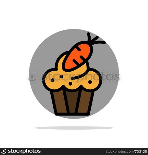 Cake, Cup, Food, Easter, Carrot Abstract Circle Background Flat color Icon