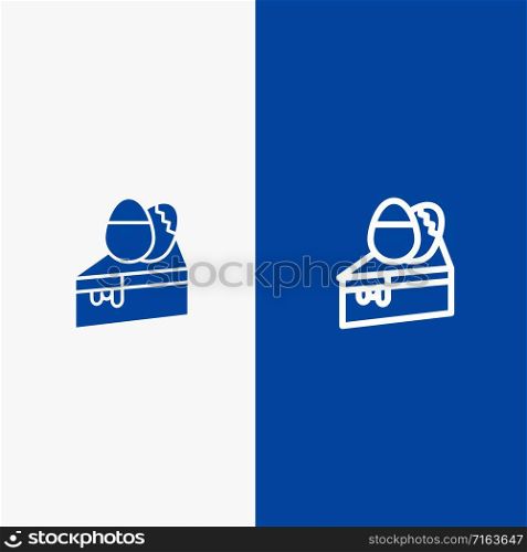 Cake, Dessert, Easter, Egg Line and Glyph Solid icon Blue banner Line and Glyph Solid icon Blue banner