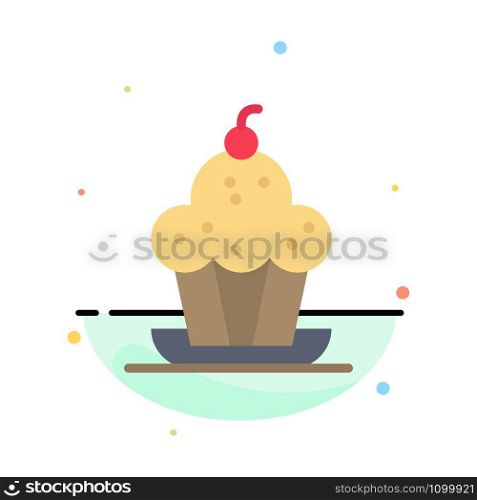 Cake, Dessert, Muffin, Sweet, Thanksgiving Abstract Flat Color Icon Template