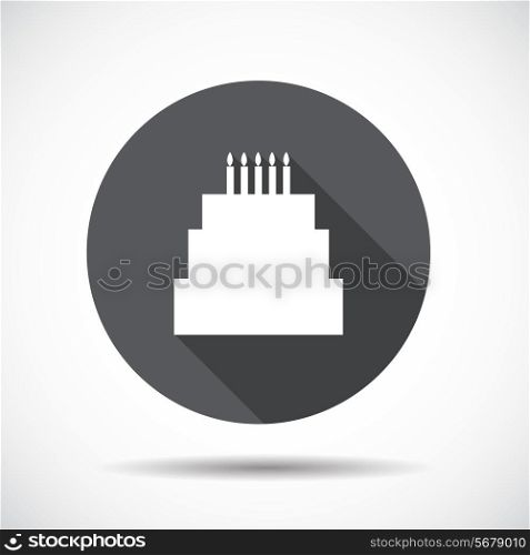 Cake Flat Icon with long Shadow. Vector Illustration. EPS10