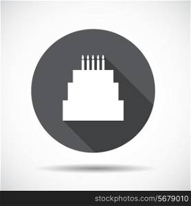 Cake Flat Icon with long Shadow. Vector Illustration. EPS10