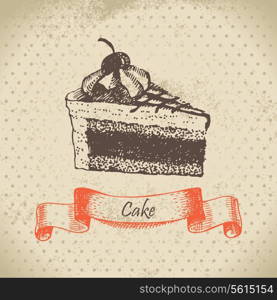 Cake. Hand drawn illustration